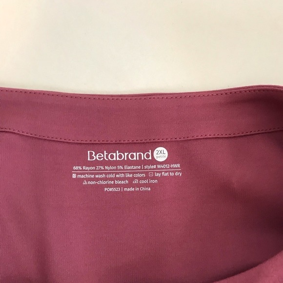 NWT BetaBrand Half-Day Shift Dress — Raspberry Wine with Navy Trim — Size XXLP - Picture 4 of 5